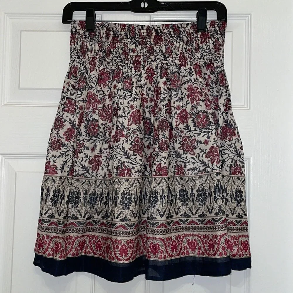 ✨Zara Basic red, white & blue boho mini skirt